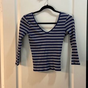 3/4 sleeve deep V shirt